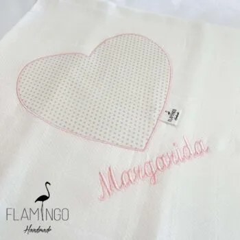 fralda pano aplique bebe flamingo handmade