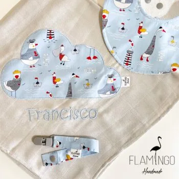 fralda pano aplique bebe flamingo handmade