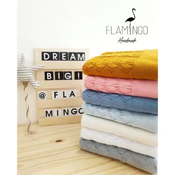 manta algodao bebe flamingo handmade