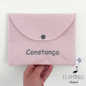 porta documentos bebe flamingo handmade