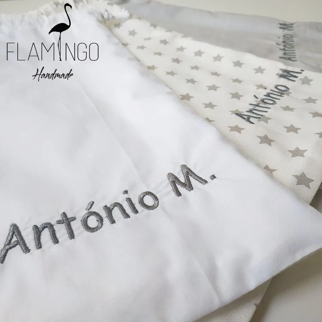 conjunto sacos maternidade bebe flamingo handmade