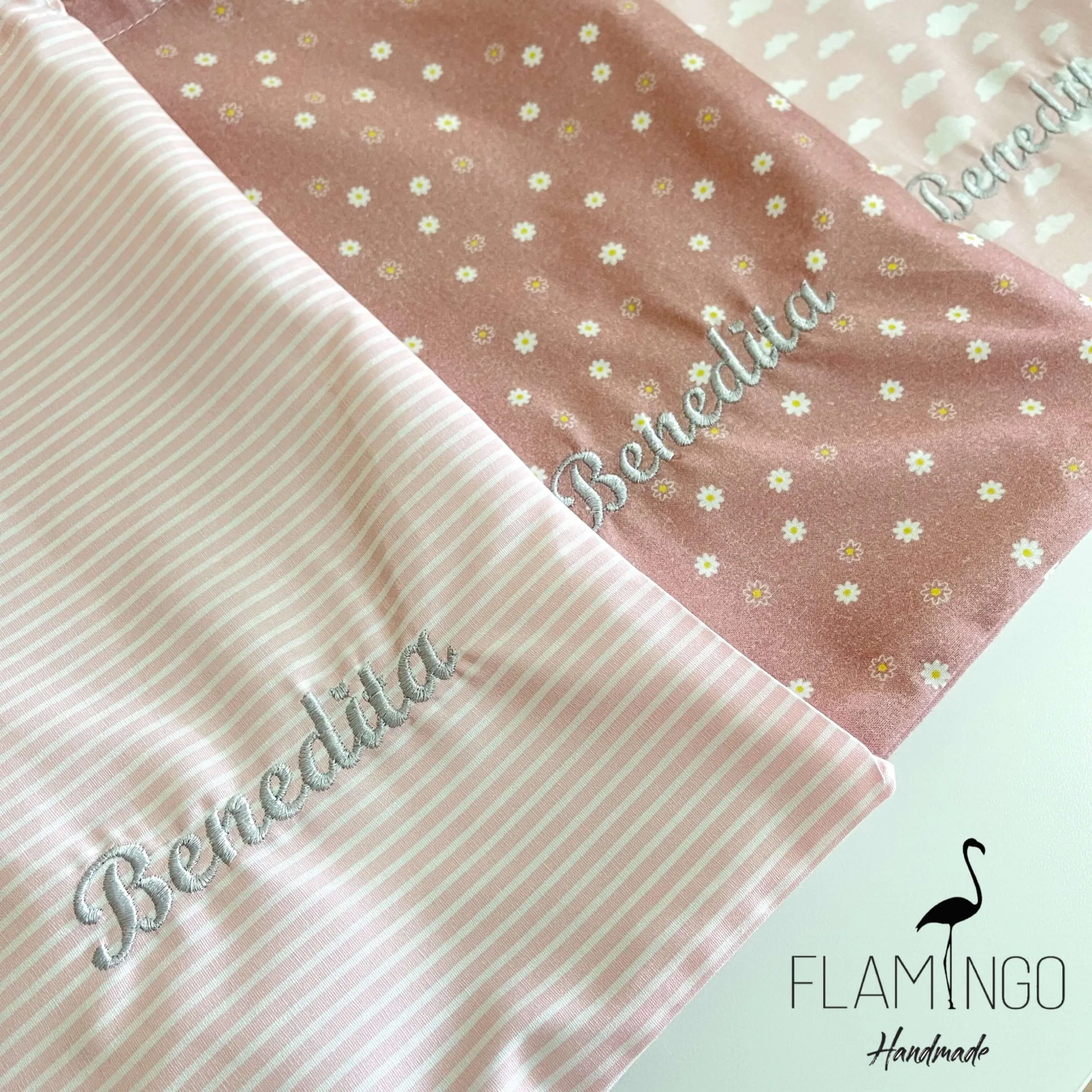 conjunto sacos maternidade bebe flamingo handmade