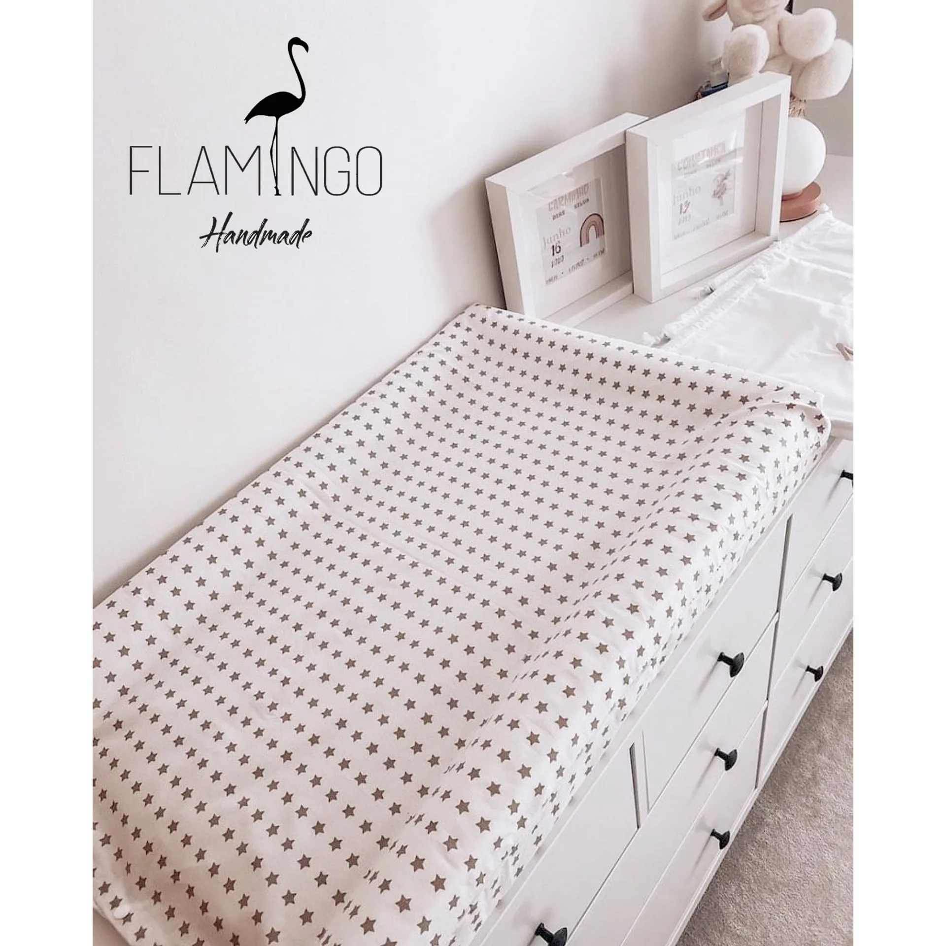 forra trocador quarto bebe flamingo handmade