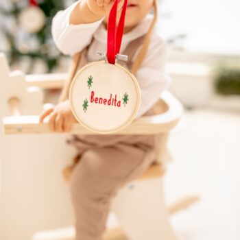 pendente bastidor natal flamingo handmade