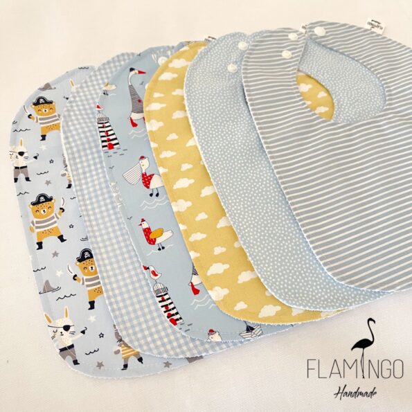 babetes para baba compridos flamingo handmade