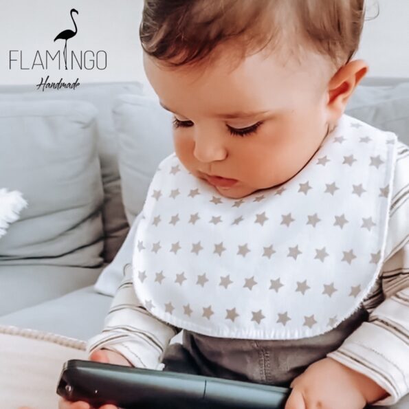 babete comprido baba flamingo handmade