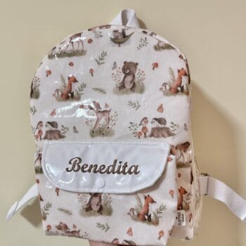 mochila creche flamingo handmade