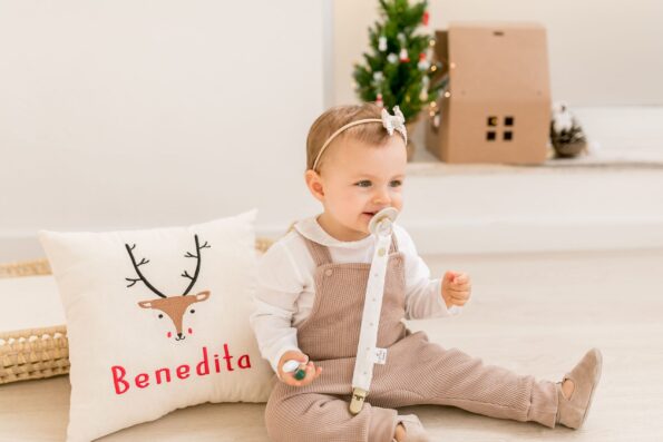 prendedor chucha chupeta almofada natal rena flamingo handmade