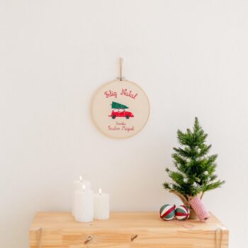 bastidor porta natal flamingo handmade