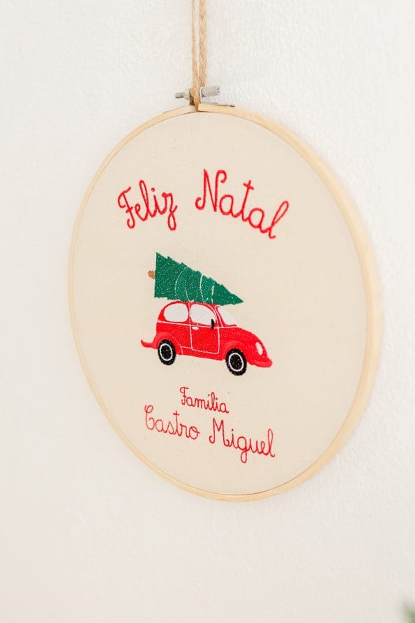 bastidor porta natal flamingo handmade