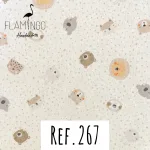Ref. 267 Branco com Animais e Pintas Bege