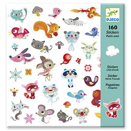 pequenos amigos 160 autocolantes djeco flamingo handmade