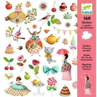 festa chá 160 autocolantes djeco flamingo handmade