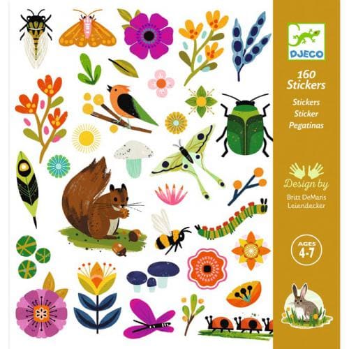 jardim 160 autocolantes djeco flamingo handmade