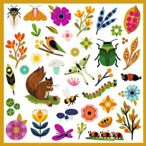 jardim 160 autocolantes djeco flamingo handmade