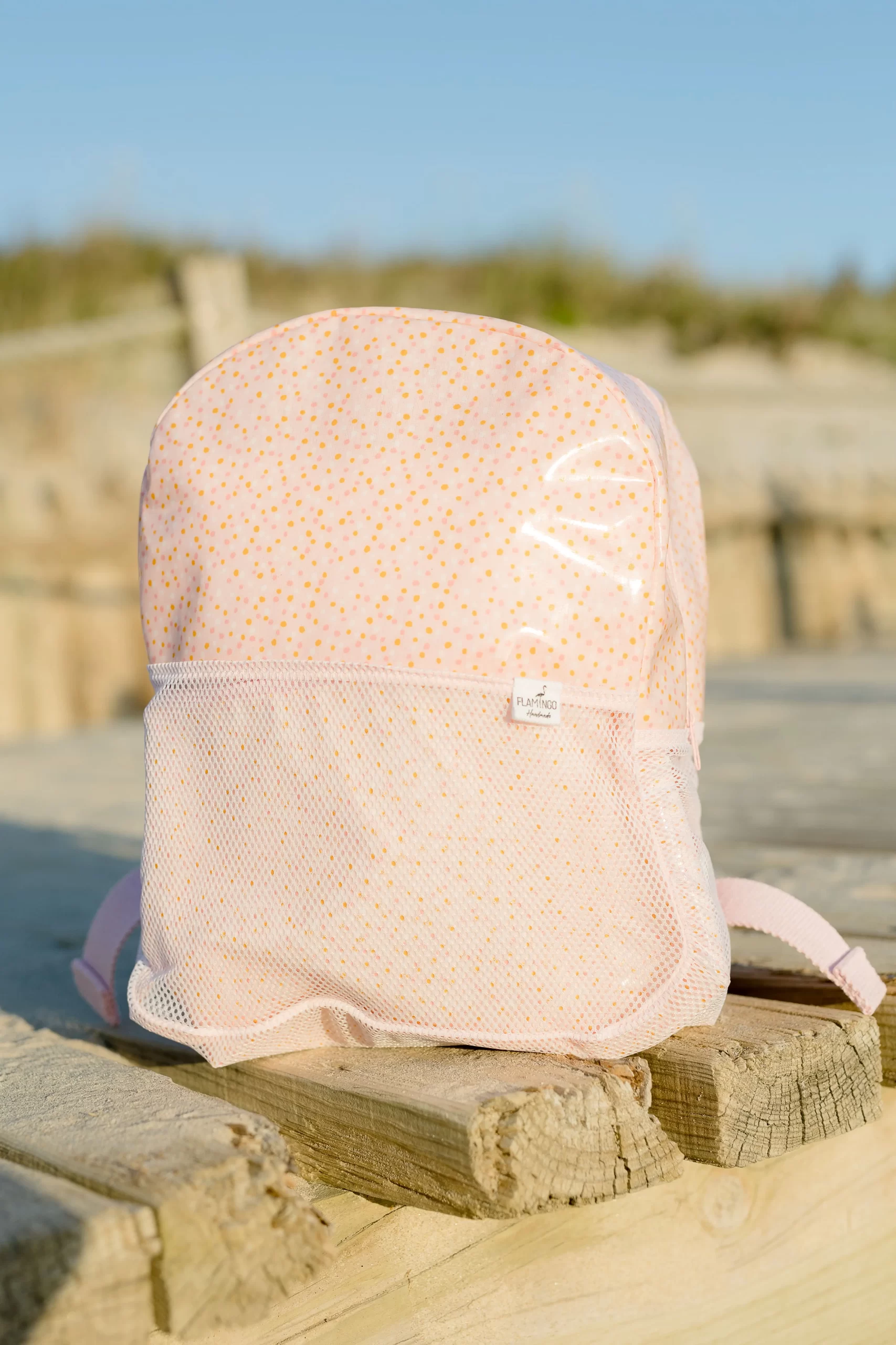 mochila praia flamingo handmade