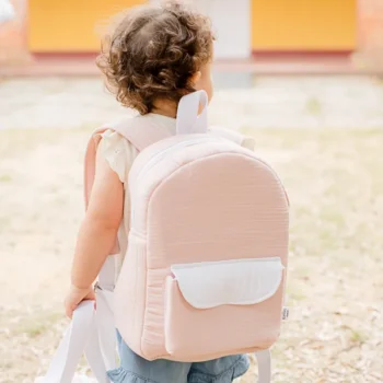 mochila lancheira creche flamingo 46