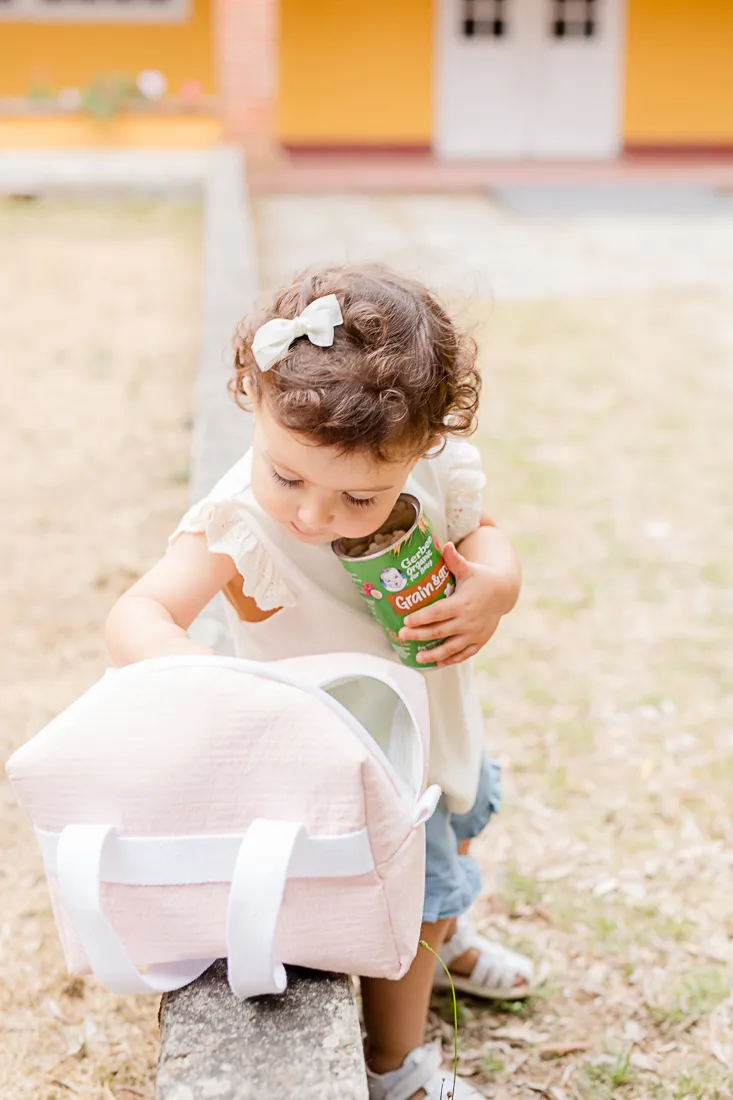 mochila lancheira creche flamingo 83