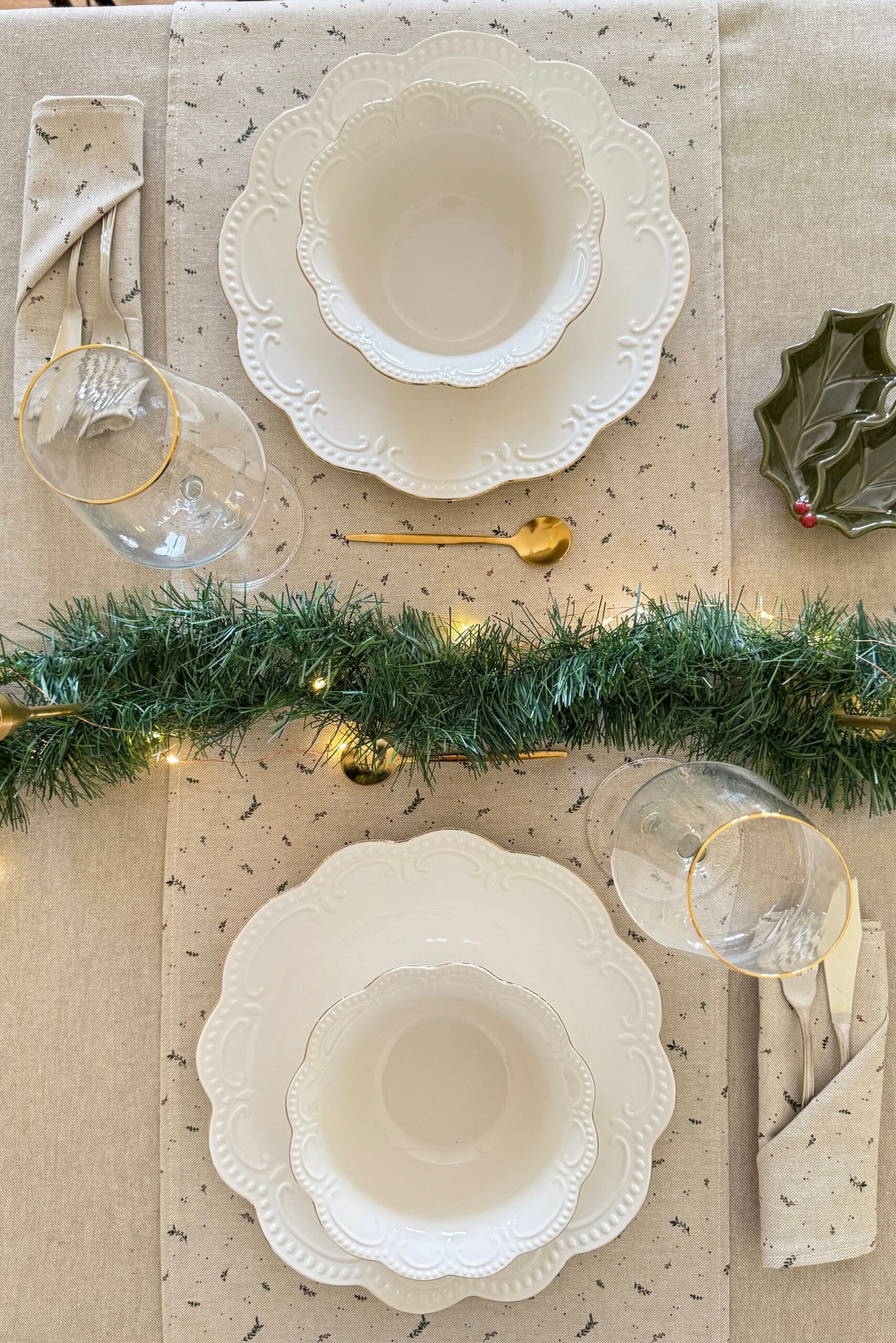 mesa natal corredor guardanapos flamingo