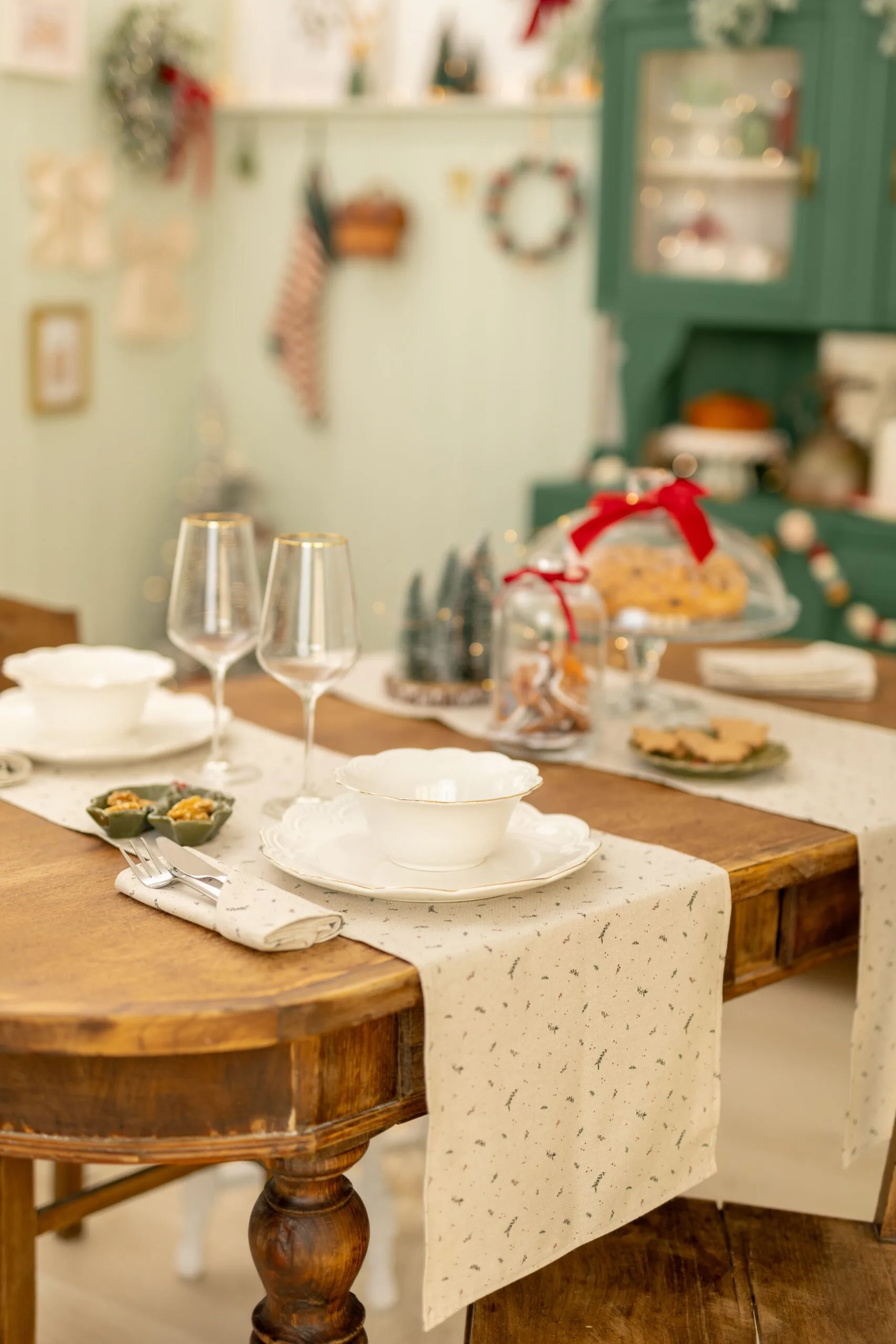 mesa natal corredor guardanapos flamingo